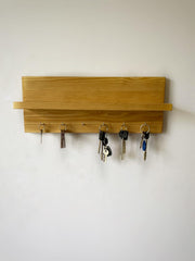 Key Holder Wall Mount Natural Wood - Key Rack Wall Mount