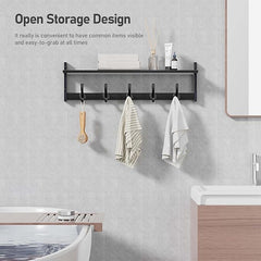 Entryway Wall Hooks with Shelf, Coat Hangers for Bathroom, Living Room, Bedroom