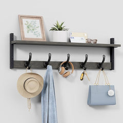 Entryway Wall Hooks with Shelf, Coat Hangers for Bathroom, Living Room, Bedroom