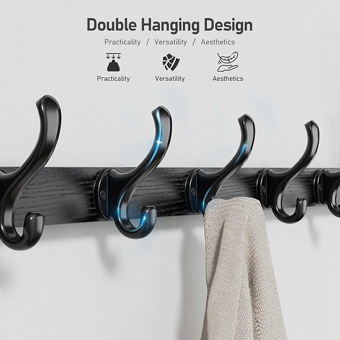 Entryway Wall Hooks with Shelf, Coat Hangers for Bathroom, Living Room, Bedroom