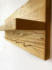 Key Holder Wall Mount Natural Wood - Key Rack Wall Mount
